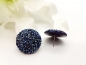 Preview: grosse azurblau Glitzer Ohrstecker